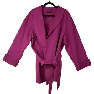 Alexandra Bartlett 3X Wool Belted Wrap Coat Magenta Plus Size Handmade‎